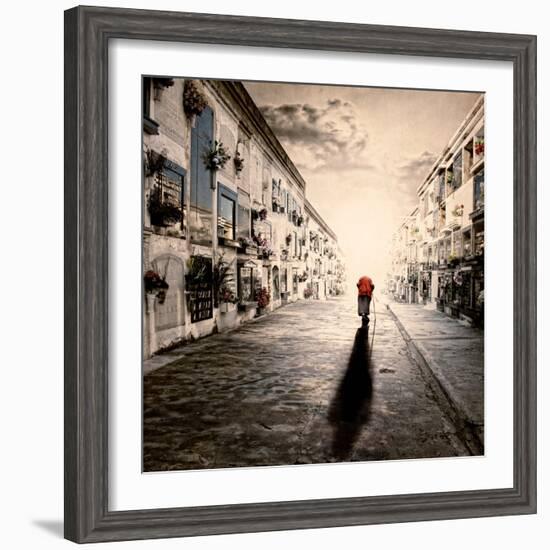 An Old Woman Walking in a Cementery-Luis Beltran-Framed Photographic Print