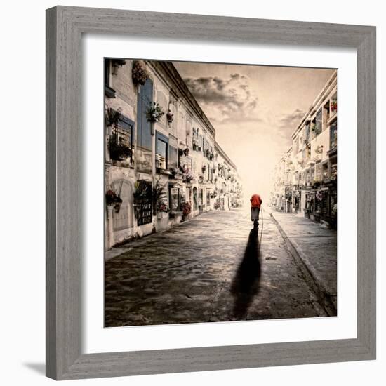 An Old Woman Walking in a Cementery-Luis Beltran-Framed Photographic Print