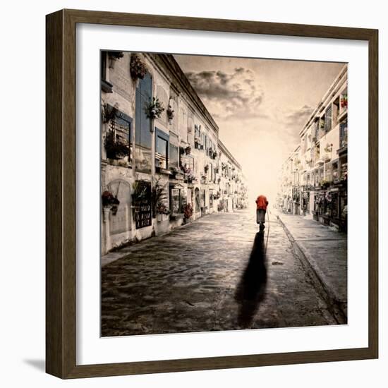 An Old Woman Walking in a Cementery-Luis Beltran-Framed Photographic Print