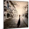 An Old Woman Walking in a Cementery-Luis Beltran-Mounted Photographic Print