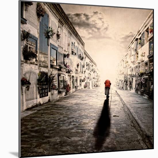 An Old Woman Walking in a Cementery-Luis Beltran-Mounted Photographic Print