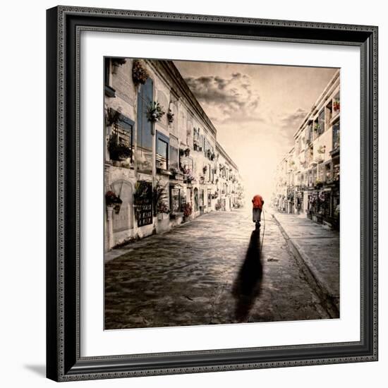 An Old Woman Walking in a Cementery-Luis Beltran-Framed Photographic Print