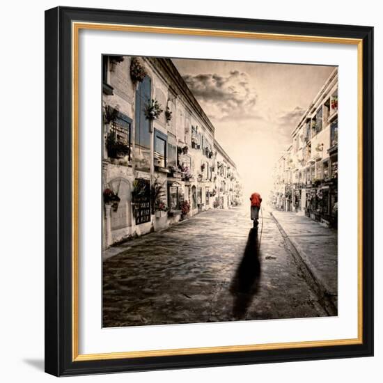 An Old Woman Walking in a Cementery-Luis Beltran-Framed Photographic Print