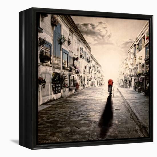 An Old Woman Walking in a Cementery-Luis Beltran-Framed Premier Image Canvas