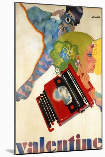 An Olivetti 'Valentine' Typewriter Promotional Poster, C.1969 (Colour Print, Wooden Frame)-null-Mounted Giclee Print