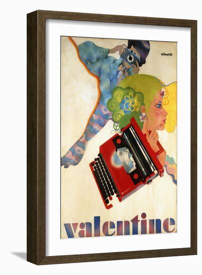 An Olivetti 'Valentine' Typewriter Promotional Poster, Printed 1969-null-Framed Giclee Print