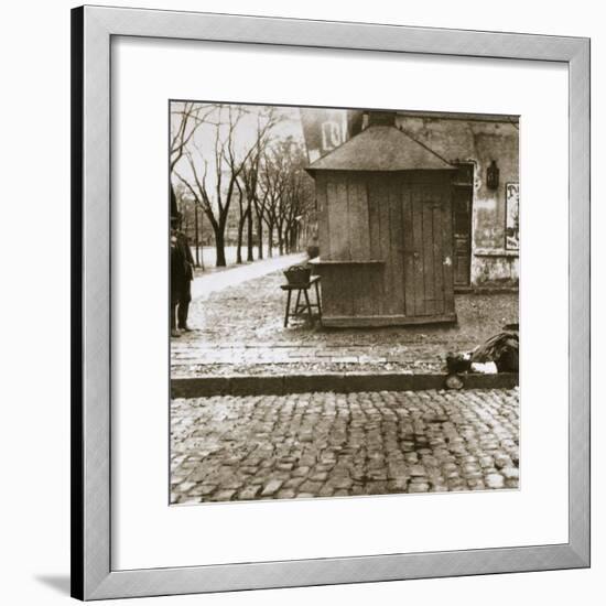 An onlooker observes a dead man left in the streets, Russia, early 20th century-Unknown-Framed Photographic Print