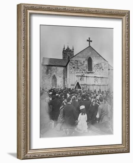 An Open Air Mass at the Shrine of Our Lady at Knock-null-Framed Photographic Print