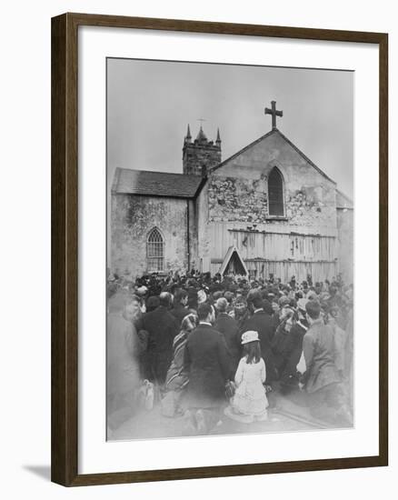 An Open Air Mass at the Shrine of Our Lady at Knock--Framed Photographic Print