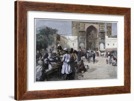 An Open-Air Restaurant at Lahore, India, 1880-Edwin Lord Weeks-Framed Giclee Print