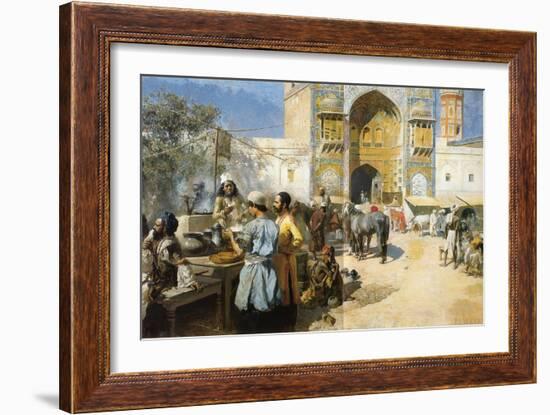 An Open-Air Restaurant, Lahore, C1889-Edwin Lord Weeks-Framed Giclee Print