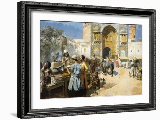 An Open-Air Restaurant, Lahore, C1889-Edwin Lord Weeks-Framed Giclee Print