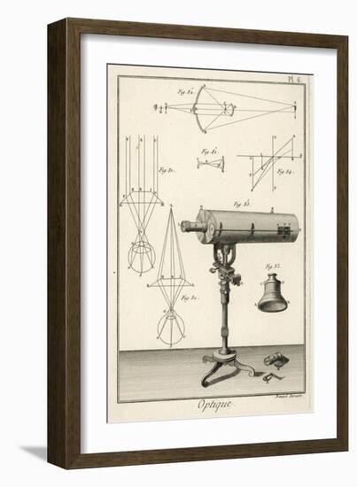 An Optique Telescope-Benard-Framed Art Print