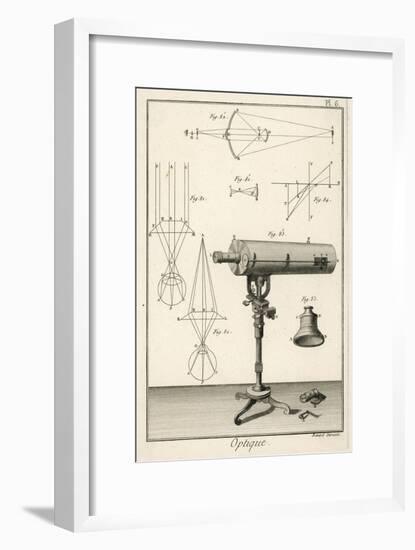 An Optique Telescope-Benard-Framed Art Print