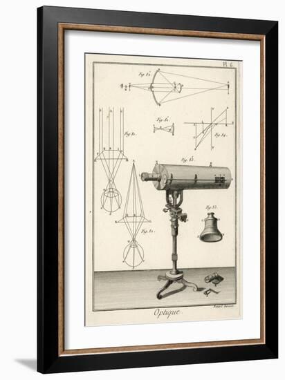 An Optique Telescope-Benard-Framed Art Print