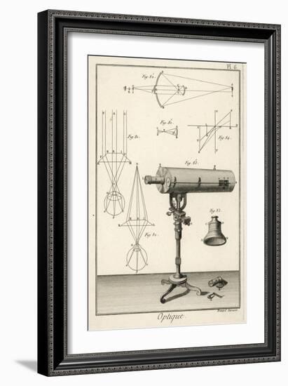 An Optique Telescope-Benard-Framed Art Print