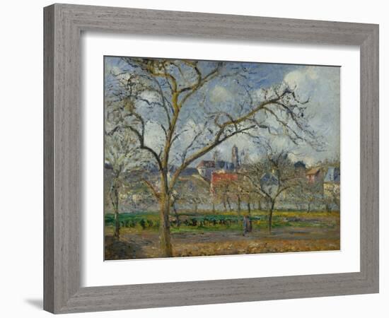 An Orchard in Pontoise in Winter, 1877 by Camille Pissarro-Camille Pissarro-Framed Giclee Print