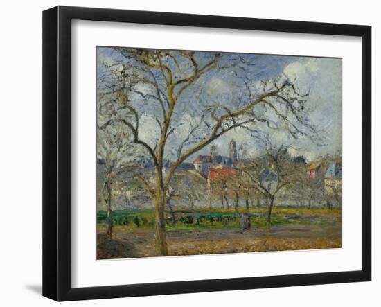 An Orchard in Pontoise in Winter, 1877 by Camille Pissarro-Camille Pissarro-Framed Giclee Print