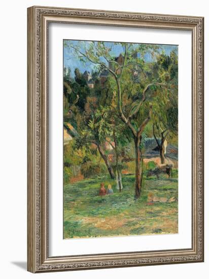 An Orchard under the Church of Bihorel, 1884-Paul Gauguin-Framed Giclee Print