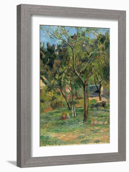 An Orchard under the Church of Bihorel, 1884-Paul Gauguin-Framed Giclee Print