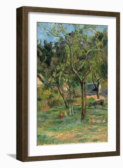 An Orchard under the Church of Bihorel, 1884-Paul Gauguin-Framed Giclee Print