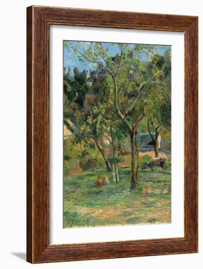 An Orchard under the Church of Bihorel, 1884-Paul Gauguin-Framed Giclee Print