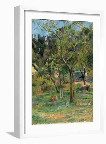 An Orchard under the Church of Bihorel, 1884-Paul Gauguin-Framed Giclee Print