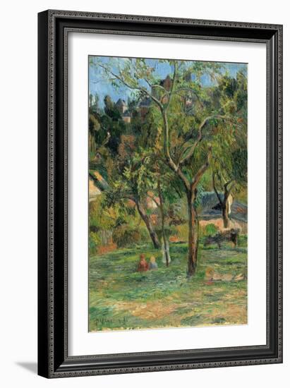 An Orchard under the Church of Bihorel, 1884-Paul Gauguin-Framed Giclee Print