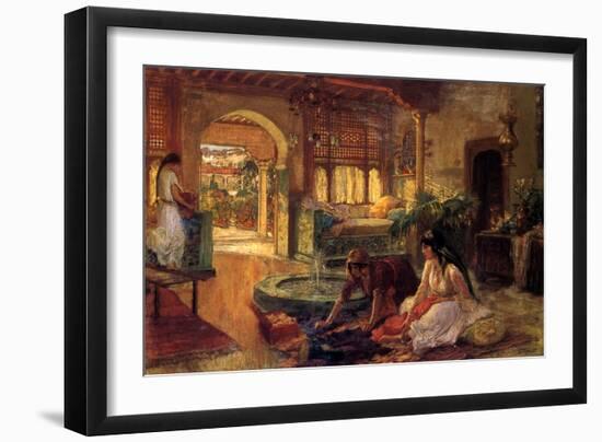 An Oriental Interior, 1900-Frederick Arthur Bridgman-Framed Giclee Print