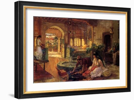 An Oriental Interior, 1900-Frederick Arthur Bridgman-Framed Giclee Print