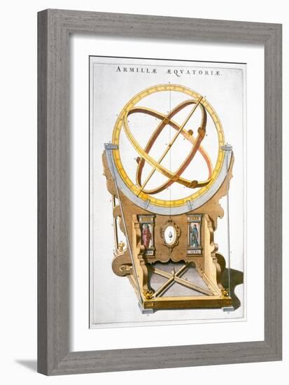 An orrery designed by the Danish astronomer Tycho Brahe, c1630-Joan Blaeu-Framed Giclee Print