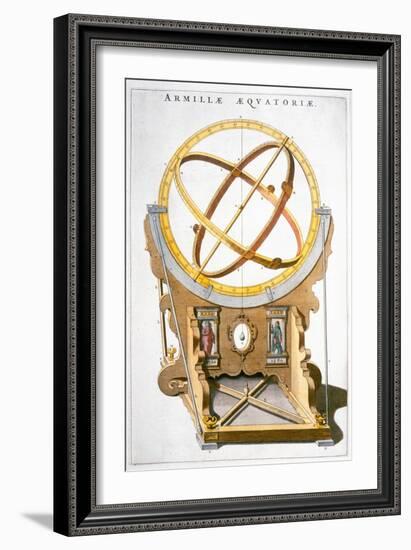 An orrery designed by the Danish astronomer Tycho Brahe, c1630-Joan Blaeu-Framed Giclee Print