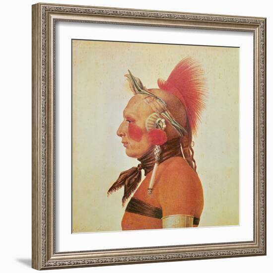 An Osage Warrior, C.1804-Charles Balthazar Julien Fevret De Saint-memin-Framed Giclee Print