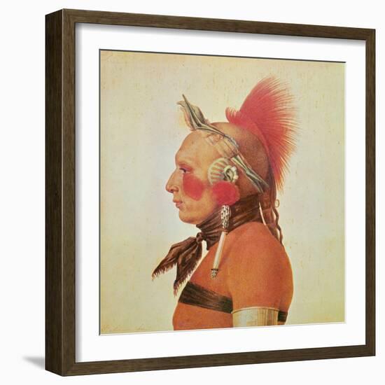 An Osage Warrior, C.1804-Charles Balthazar Julien Fevret De Saint-memin-Framed Giclee Print