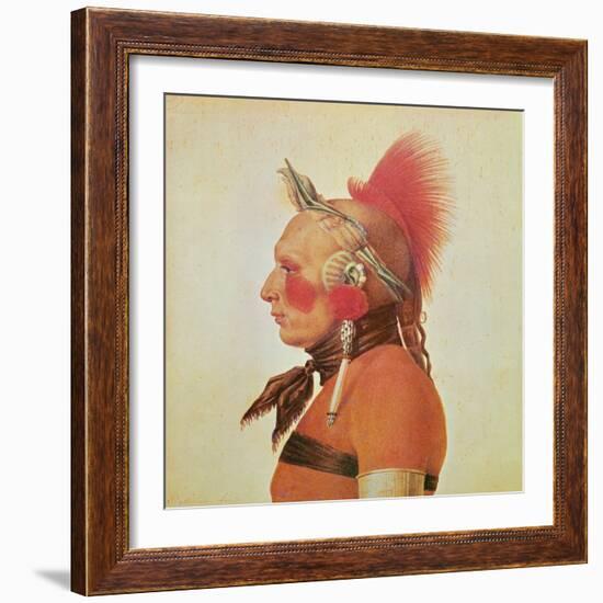 An Osage Warrior, C.1804-Charles Balthazar Julien Fevret De Saint-memin-Framed Giclee Print