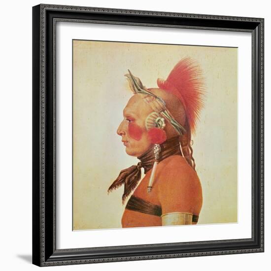 An Osage Warrior, C.1804-Charles Balthazar Julien Fevret De Saint-memin-Framed Giclee Print