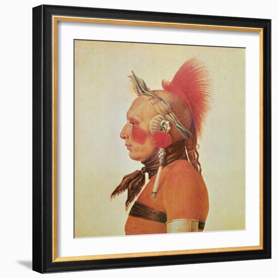 An Osage Warrior, C.1804-Charles Balthazar Julien Fevret De Saint-memin-Framed Giclee Print