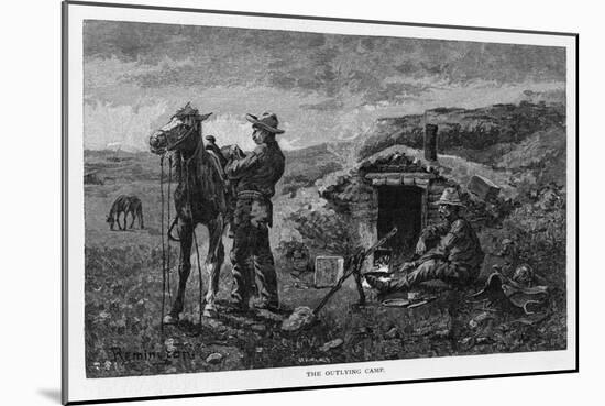 An Outlying Camp-Frederic Sackrider Remington-Mounted Art Print