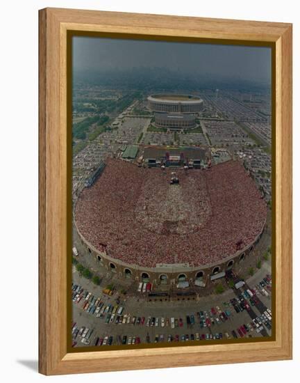 An Overhead Aerial View of the Crowd at Jfk Stadium-null-Framed Premier Image Canvas