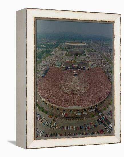 An Overhead Aerial View of the Crowd at Jfk Stadium-null-Framed Premier Image Canvas