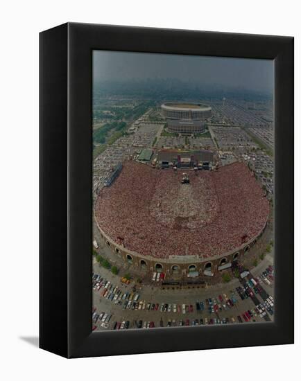 An Overhead Aerial View of the Crowd at Jfk Stadium-null-Framed Premier Image Canvas