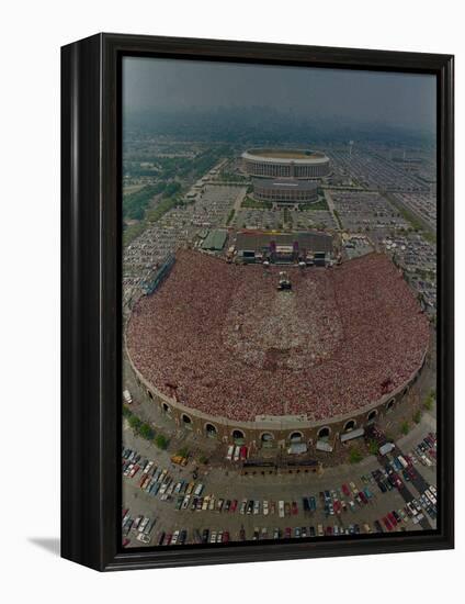 An Overhead Aerial View of the Crowd at Jfk Stadium-null-Framed Premier Image Canvas