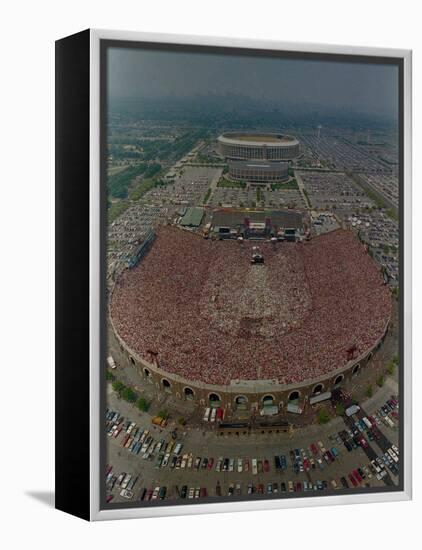 An Overhead Aerial View of the Crowd at Jfk Stadium-null-Framed Premier Image Canvas