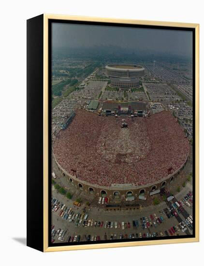 An Overhead Aerial View of the Crowd at Jfk Stadium-null-Framed Premier Image Canvas