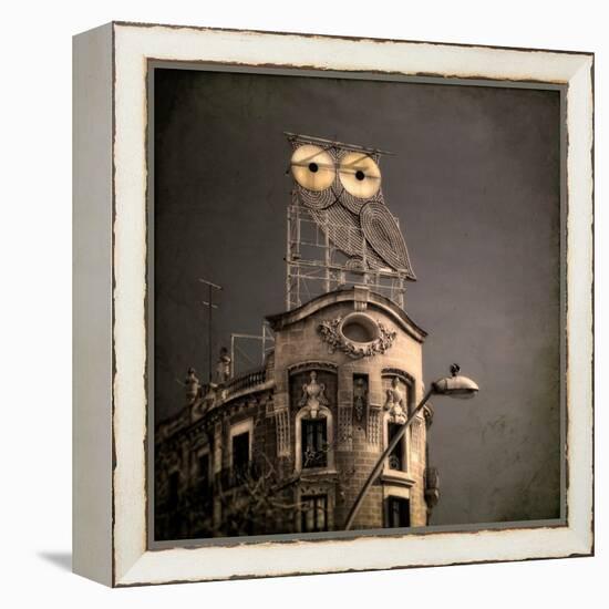 An Owl on a Roof in the City-Luis Beltran-Framed Premier Image Canvas