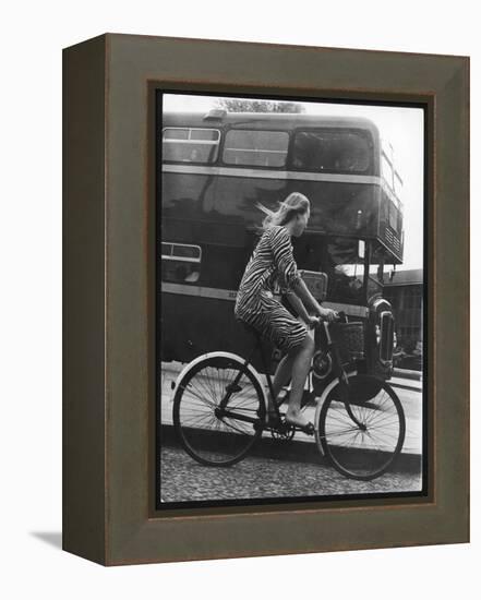 An Oxford Student on Her Bike-Henry Grant-Framed Premier Image Canvas