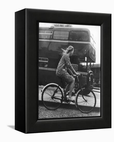 An Oxford Student on Her Bike-Henry Grant-Framed Premier Image Canvas