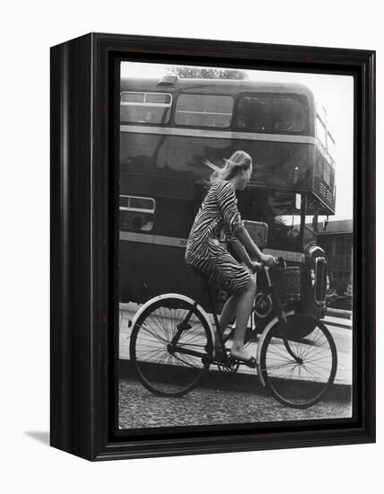 An Oxford Student on Her Bike-Henry Grant-Framed Premier Image Canvas