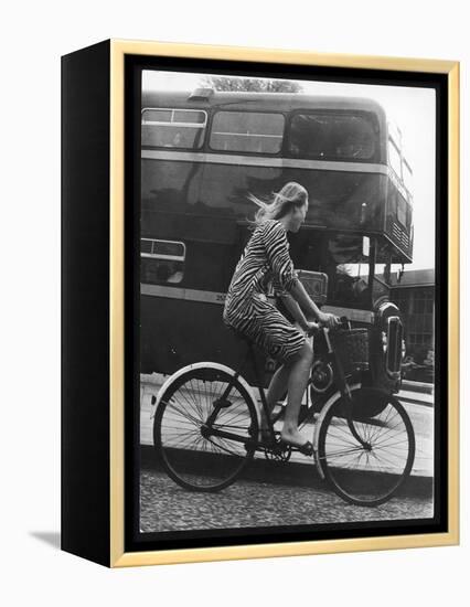 An Oxford Student on Her Bike-Henry Grant-Framed Premier Image Canvas