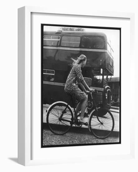 An Oxford Student on Her Bike-Henry Grant-Framed Photographic Print